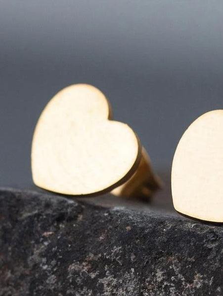 Sparkling Heart Design Stud Earrings