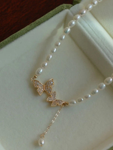 Sparkling Glamorous Butterfly Necklace