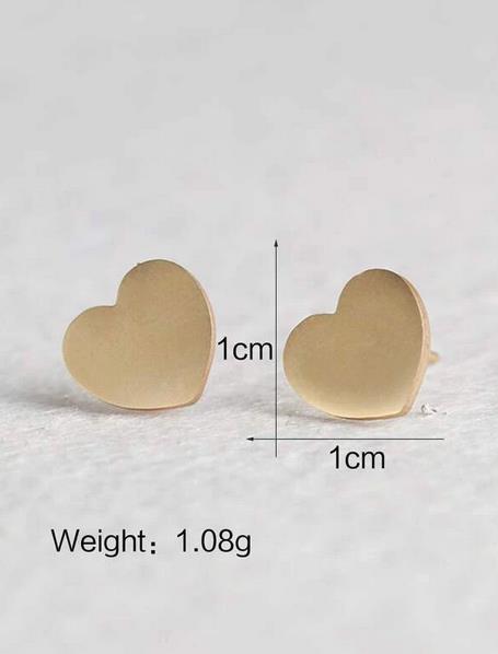 Sparkling Heart Design Stud Earrings