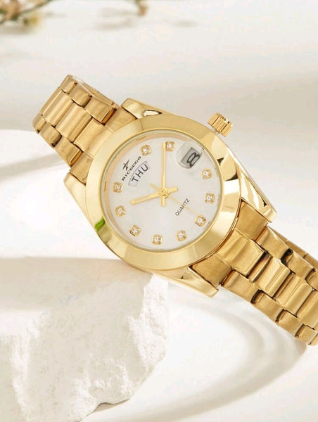 Classic Calendar Display Quartz Watch For Women