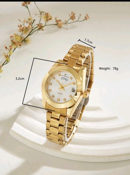 Classic Calendar Display Quartz Watch For Women