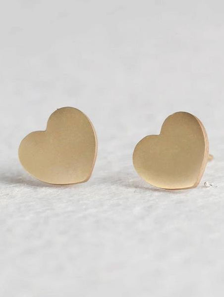 Sparkling Heart Design Stud Earrings