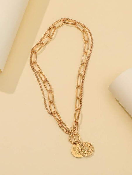 Sparkling Hollow Out Layered Chain Necklace