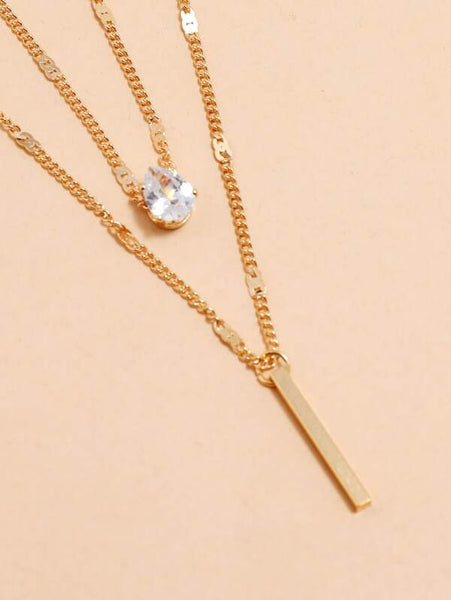 Sparkling Bar Charm Necklace