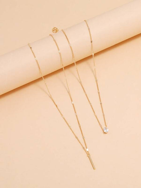 Sparkling Bar Charm Necklace