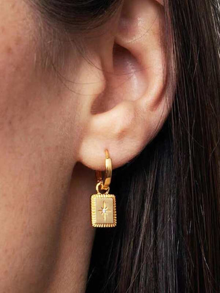 Sparkling Rhinestone Geo Decor Drop Style Earrings