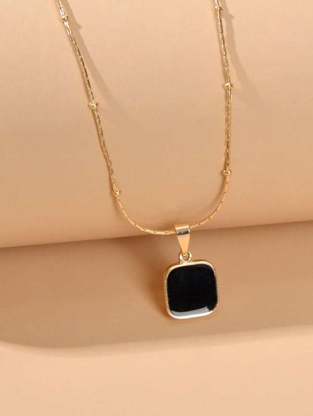 Sparkling Geo Charm Pendant Necklace