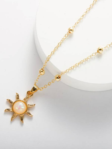 Sparkling Sun Charm Necklace