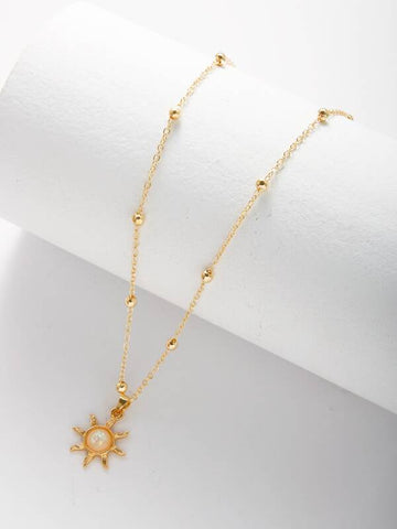 Sparkling Sun Charm Necklace