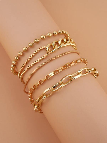 Sparkling 5pcs Simple Bracelet