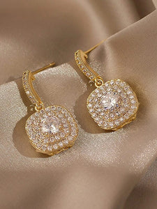 Sparkling Simple Rhinestone Drop Earrings