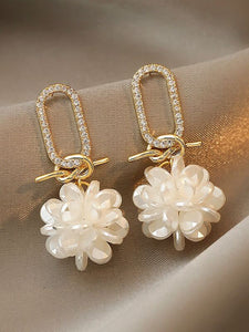 Sparkling Rhinestone Decor Drop Earrings