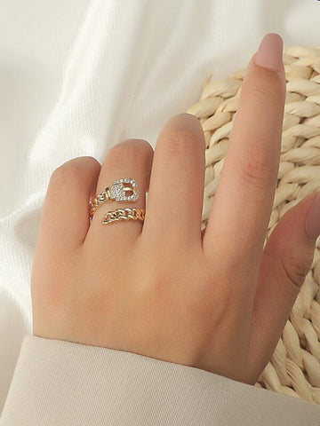 Sparkling Rhinestone Belt Design Ring