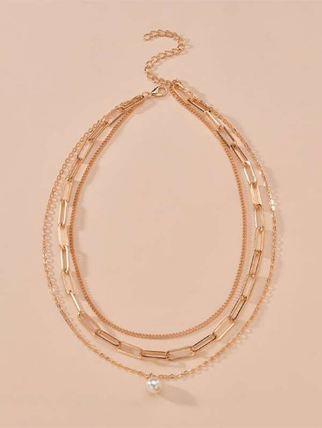 Sparkling Pearl Layered Necklace