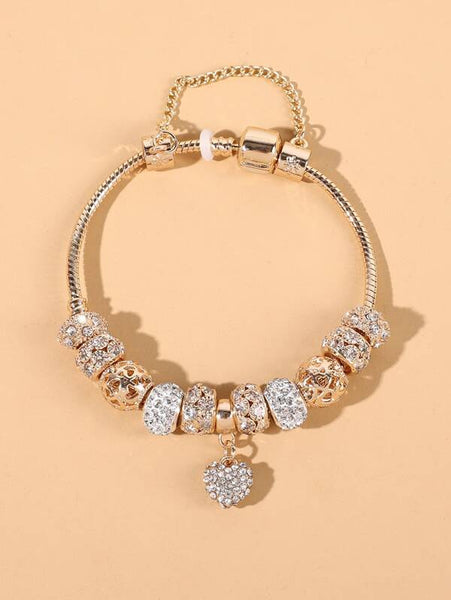 Sparkling Luxury Heart Charm Bracelet