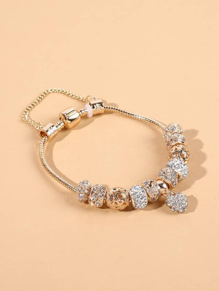 Sparkling Luxury Heart Charm Bracelet