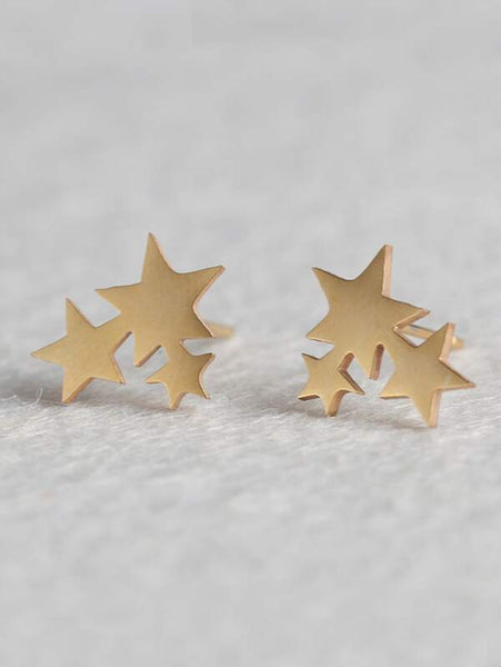 Sparkling Star Design Stud Earrings