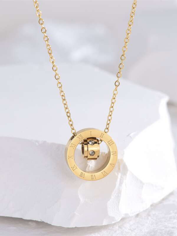 Sparkling Round Charm Necklace