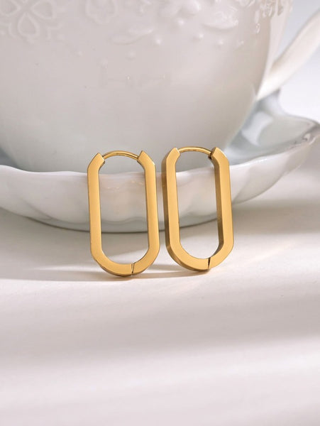 Sparkling Geo Design Hoop Earrings