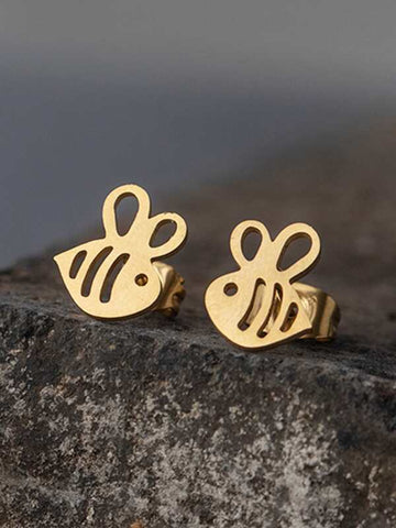 Sparkling Bee Stud Earrings