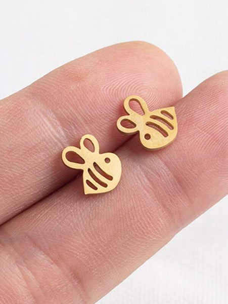 Sparkling Bee Stud Earrings