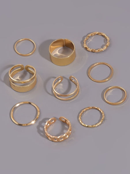 Sparkling 10pcs Simple Ring