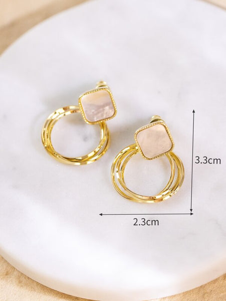 Sparkling Geo Drop Earrings