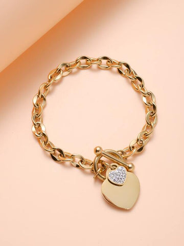 Sparkling Heart Charm Bracelet.