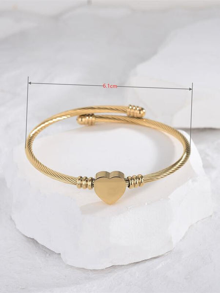 Sparkling Heart Decor Bangle