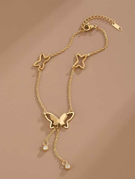 Sparkling Butterfly Decor Anklet