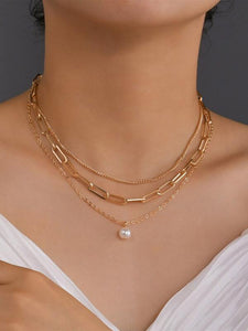 Sparkling Pearl Layered Necklace