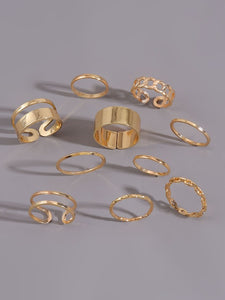 Sparkling 10pcs Simple Ring